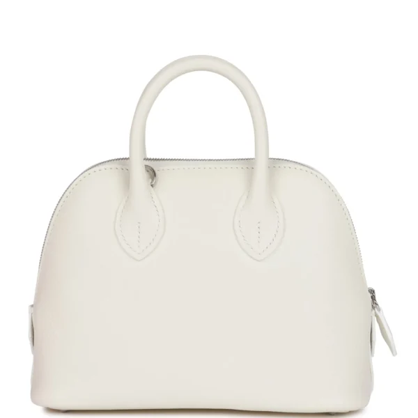 Hermès 1923 Bolide 25 White Evercolor Verso Palladium Hardware
