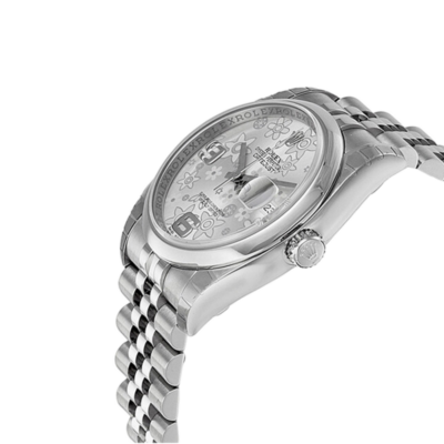 Rolex Datejust 116200SFAJ 36MM Silver Floral Dial Silver-tone Case