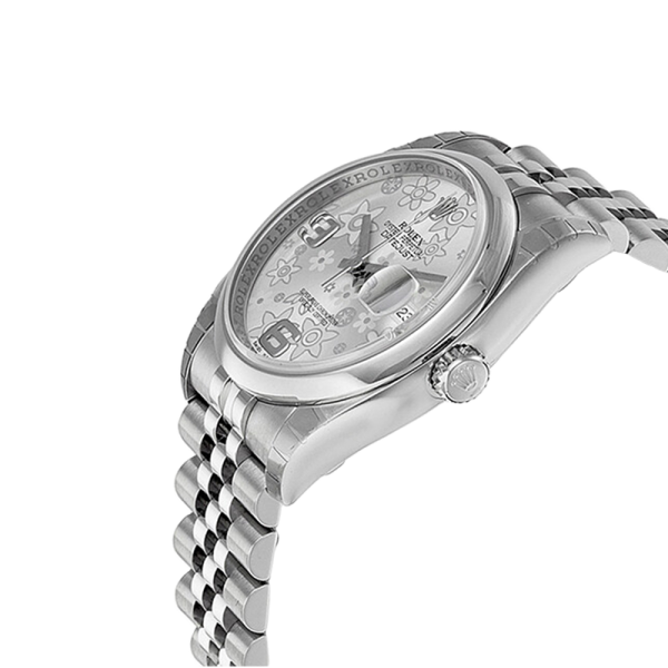 Rolex Datejust 116200SFAJ 36MM Silver Floral Dial Silver-tone Case