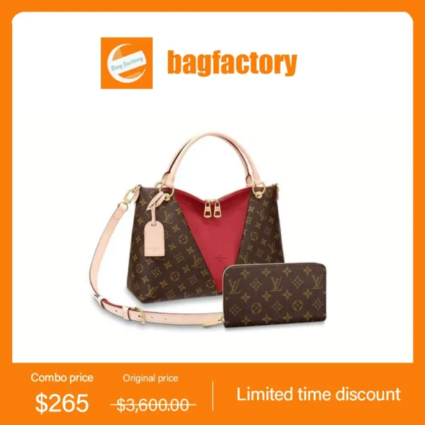 LOUIS VUITTON V tote MM long wallet 2-piece set deals Ref:M43957+M60017