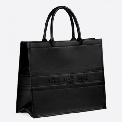 cc2afccafc4db888bbab6e17dfee6aa0 Dior Book Tote Bag In Black Smooth Calfskin