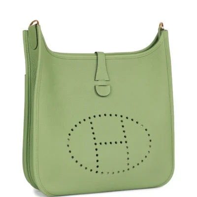 cc5310d0fc86d5b16c2890a289b34095 Hermès Evelyne III PM Vert Criquet Clemence Gold Hardware