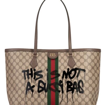 Balenciaga Hacker Graffiti Large Tote Bag Dark Coffee
