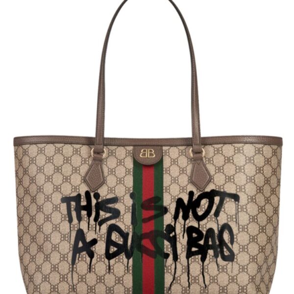 Balenciaga Hacker Graffiti Large Tote Bag Dark Coffee