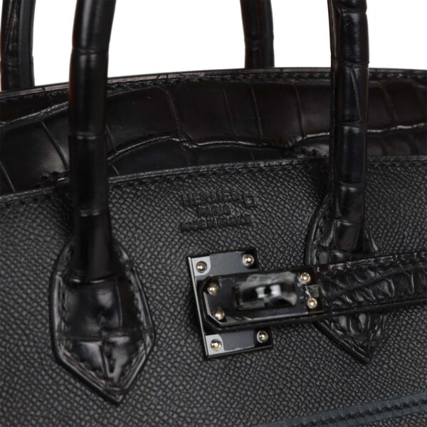 Hermès Sac Faubourg Birkin 20 So Black Matte Alligator Black Hardware
