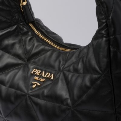 Prada Large, topstitched nappa-leather bag