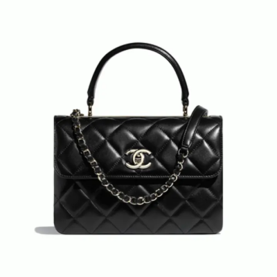 CHANEL Tone Metal aus Lammleder in Schwarz und Gold