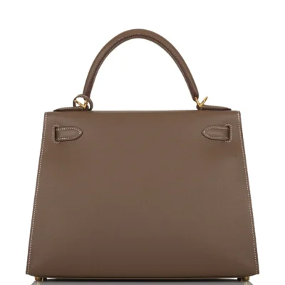 Hermès Kelly Sellier 28 Etoupe Epsom Gold Hardware