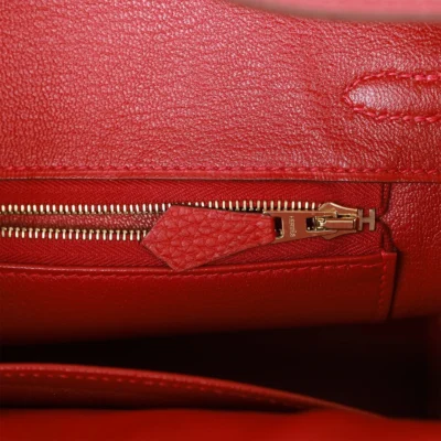Hermès Birkin 25 Rouge Vif Togo Gold Hardware