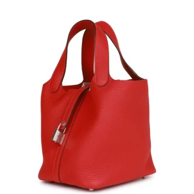 Hermès Picotin Lock 18 Vermillion Clemence Palladium Hardware