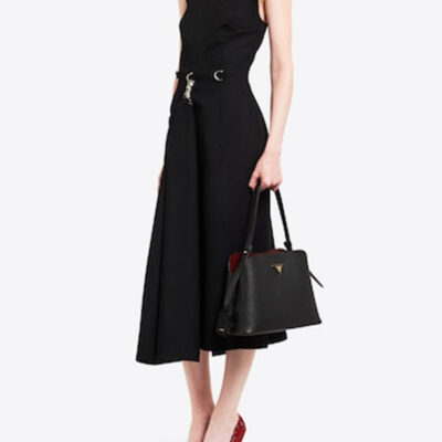 Prada Saffiano Leather Prada Matinée Bag in Black