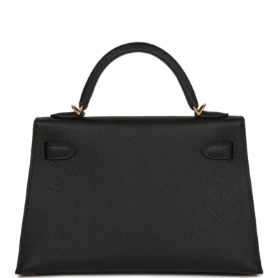 Hermès Kelly Sellier 20 Black Epsom Gold Hardware