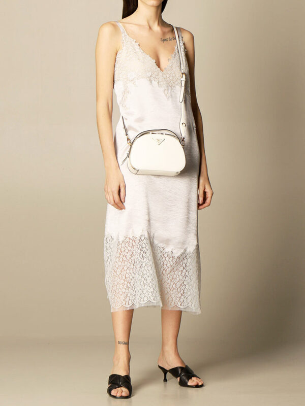 Prada Saffiano Leather Odette Bag in White