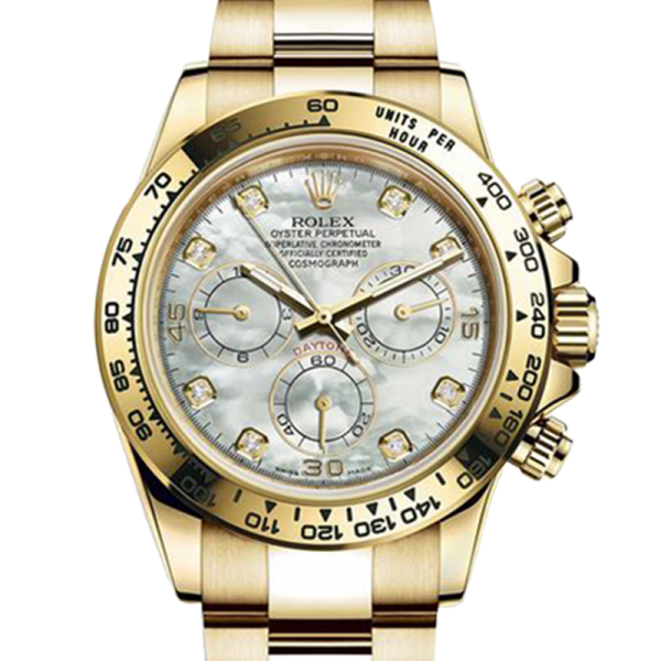 Rolex Daytona 116508WMDO 40MM White Mother of Pearl Dial Yellow Gold-tone Case