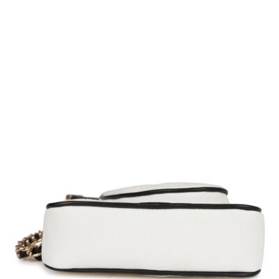 d34dca60ea4ff1d18018b545a57f1c19 Chanel "Monte-Carlo" Mini Crossbody Tennis Bag White Canvas Light Gold Hardware