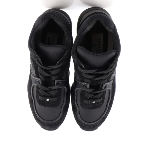 Chanel Women's CC Low-Top Sneakers Suede with Leather and Nylon