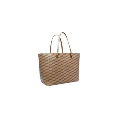 SIGNATURE LARGE EAST-WEST SHOPPER BAG BB MONOGRAM COATED CANVAS IN BEIGE