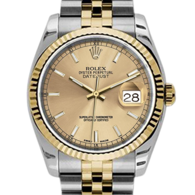 Rolex Datejust 116233-CSJ 36MM Champagne Dial Silver-tone Case