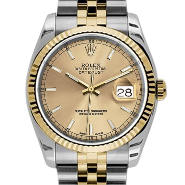 Rolex Datejust 116233-CSJ 36MM Champagne Dial Silver-tone Case