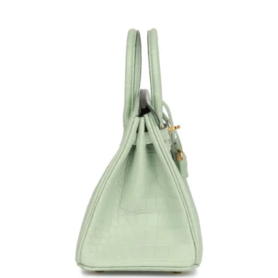 Hermès Birkin 25 Vert D'Eau Matte Alligator Gold Hardware