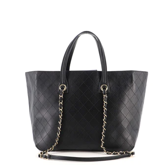 Chanel Covered CC Shopping Tote Stitched Calfskin Medium