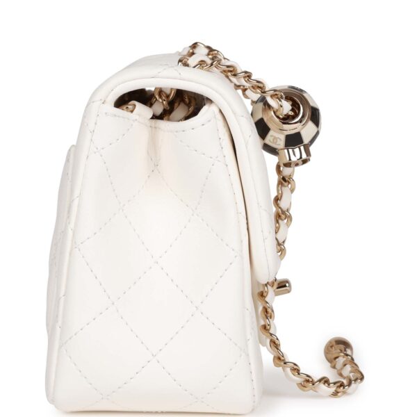 d555f5e0e2a312e3f549d9d4bbf000c6 Chanel Pearl Crush Mini Square Flap Bag White Lambskin Light Gold Hardware