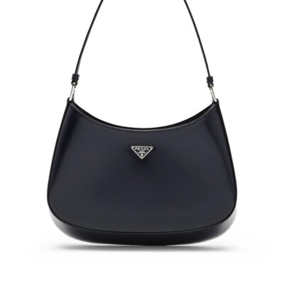 Prada Cleo 拉丝 皮革 Baltic 蓝色 肩背包