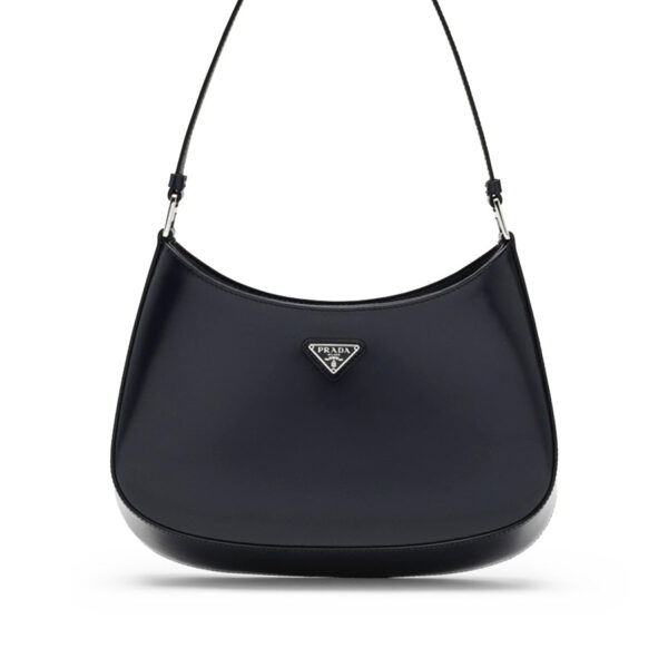 Prada Cleo Brushed Leather Shoulder Bag in Baltic Blue
