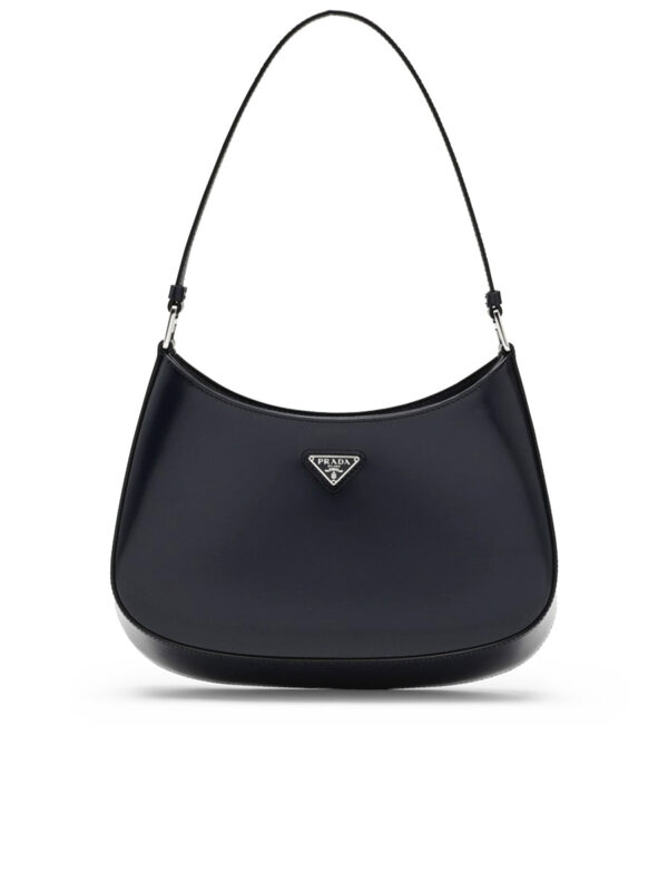 Prada Cleo 拉丝 皮革 Baltic 蓝色 肩背包