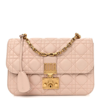 d5b77d25562f6d4ffebefae22b145b1d CHRISTIAN DIOR Lambskin Cannage Large Dioraddict Flap Rose Poudre