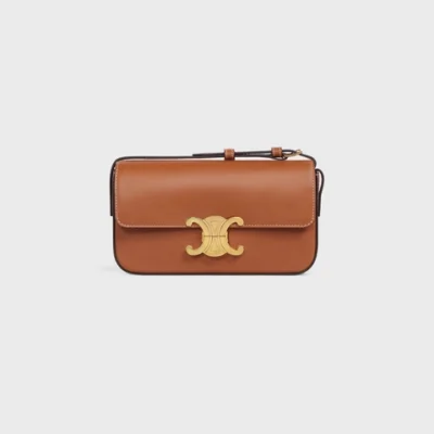 d63d702ca4a89f1cb6280cc271cda5d4 TRIOMPHE SHOULDER BAG IN NATURAL CALFSKIN TAN