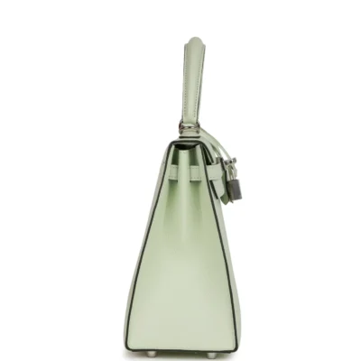 Hermès Kelly Sellier 25 Vert Fizz Epsom Palladium Hardware