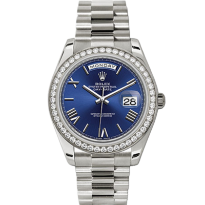 Rolex Day-Date 228349BLRP 40MM Blue Dial Silver-tone Case