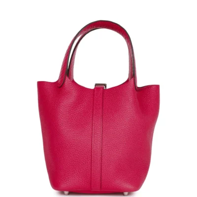 Hermès Picotin Lock 18 Framboise Clemence and Matte Alligator Touch Palladium Hardware