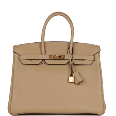 d7494f92eaf452b18b374c79f6aca484 Hermès Birkin 35 Trench Clemence Gold Hardware