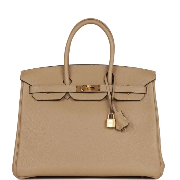 d7494f92eaf452b18b374c79f6aca484 Hermès Birkin 35 Trench Clemence Gold Hardware