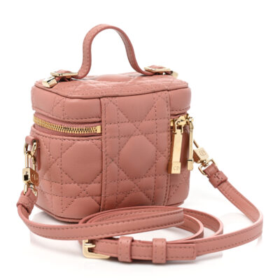CHRISTIAN DIOR Lambskin Cannage Micro Vanity Case