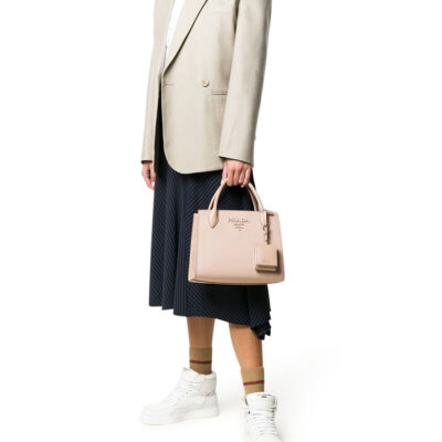 Prada Saffiano Leather Prada Monochrome Bag in Powder Pink