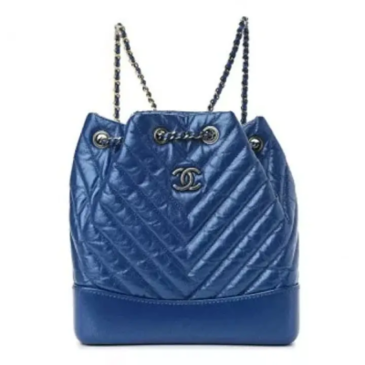 d7e5d0080430414456fc36d1ec257d7b CHANEL Iridescent Aged Calfskin Chevron Quilted Small Gabrielle Backpack Blue