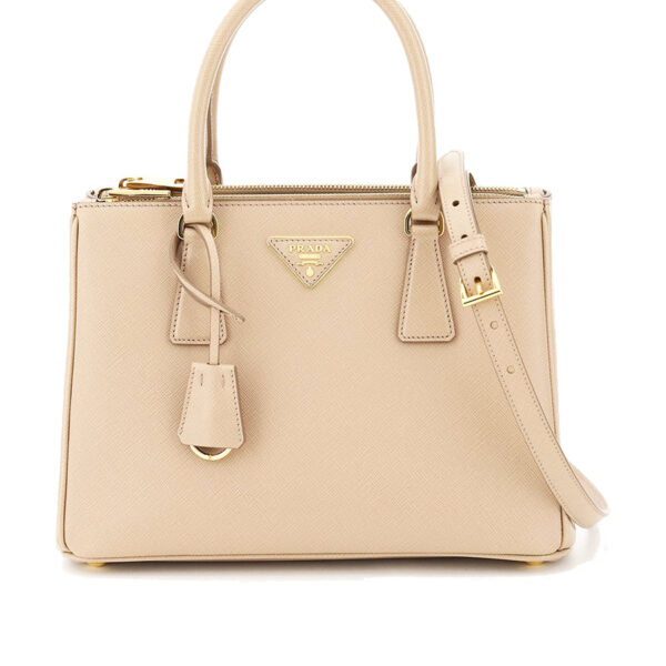 Prada Prada Galleria Saffiano Leather Small Bag in Cameo Beige