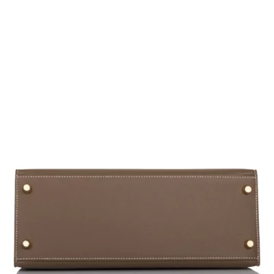Hermès Kelly Sellier 28 Etoupe Epsom Gold Hardware