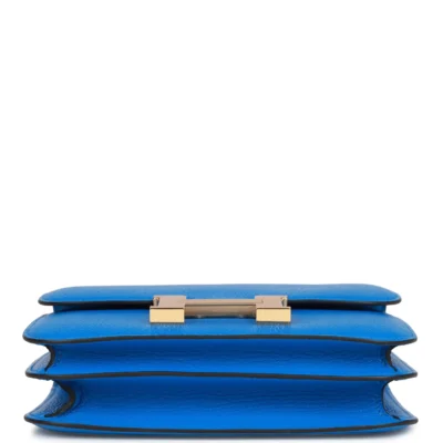 Hermès Constance 18 Bleu Hydra Chevre Gold Hardware