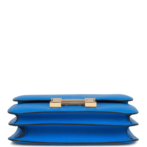 Hermès Constance 18 Bleu Hydra Chevre Gold Hardware