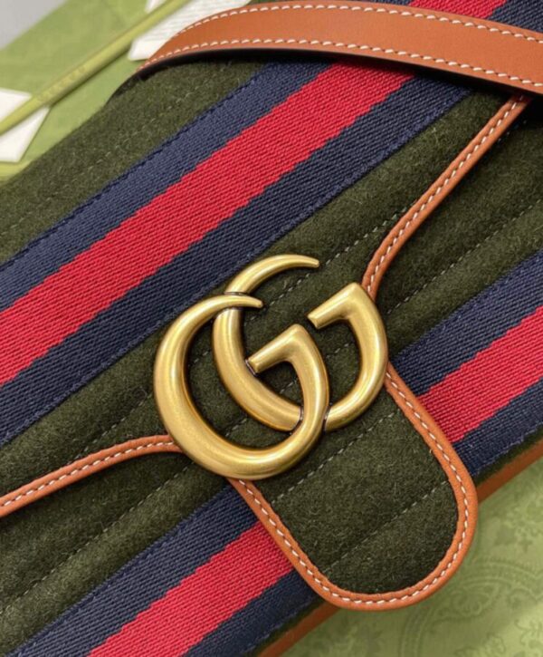 Gucci GG Marmont Small Shoulder Bag 443497 Green