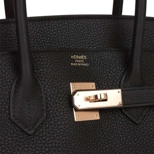 爱马仕 Birkin 35 黑色 Togo 皮革 Rose 金色五金 包