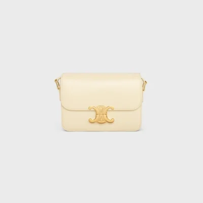TEEN TRIOMPHE BAG IN SHINY CALFSKIN SOFT YELLOW