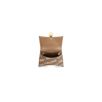 d9f54b6831b2f76cae5a2694ae74c75d WOMEN'S HOURGLASS SMALL HANDBAG BB MONOGRAM COATED CANVAS AND ALLOVER LOGO IN BEIGE