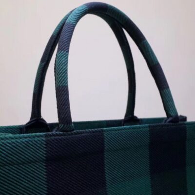 dafbf418d57388e8458a567e4eb2468b Dior Book Tote Bag Check Embroidered Canvas