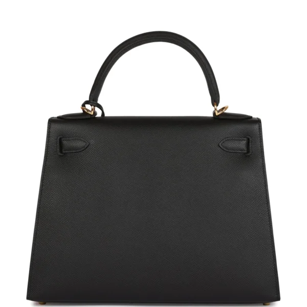Hermès Kelly Sellier 28 Black Epsom Gold Hardware
