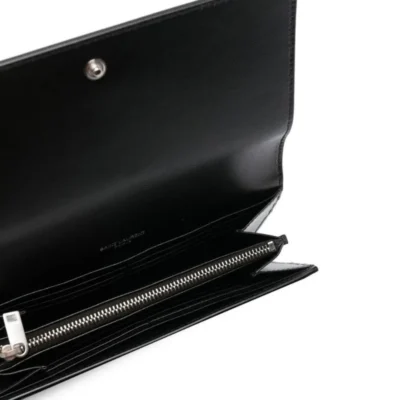 YSL Kate Monogram Studded Clutch in Black
